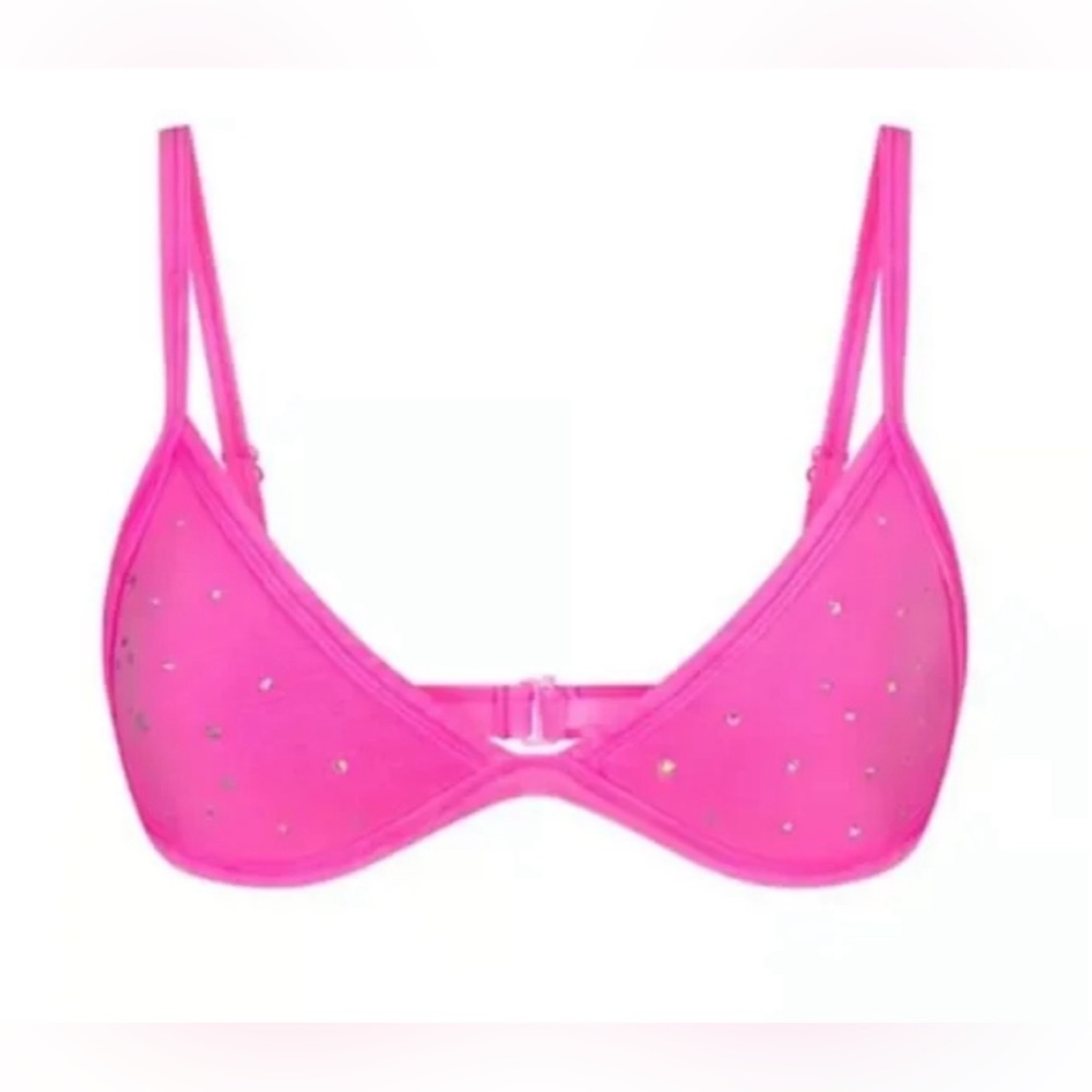 SKIMS outdoor rhinestone triangle bralette NWT Taffy 2X